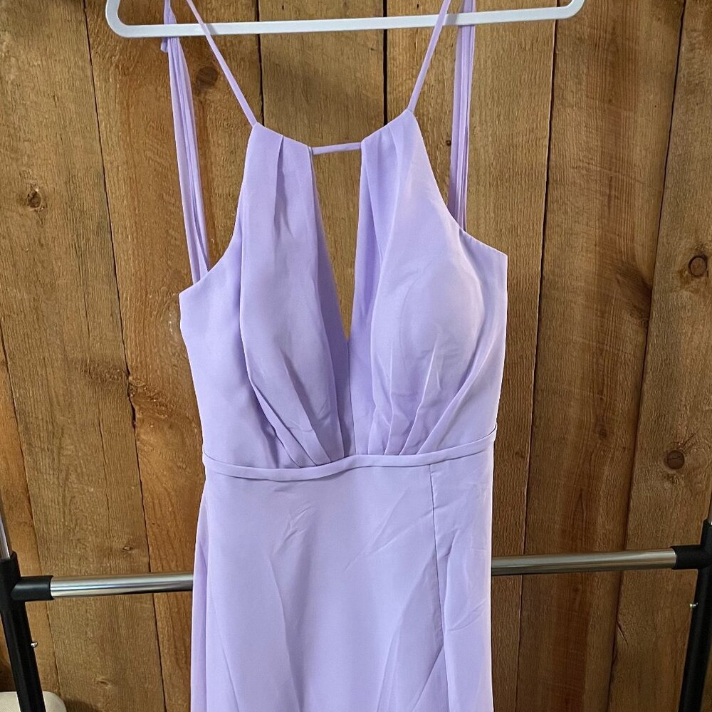 Women's Azazie Evalleen Lilac Halter Bridesmaid Dress